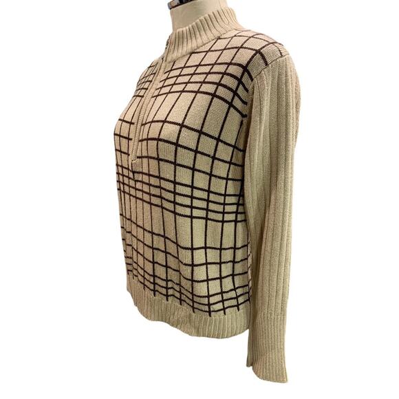 Small Fia Italia Handloomed Womens 1/2 Zip Sweater Vintage 1990s Soft - Picture 3 of 9